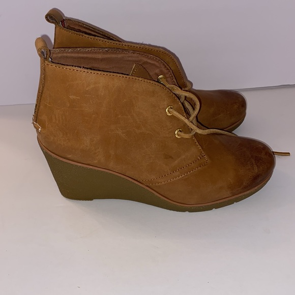 Sperry Leather Tie Wedges, Size 9 - Picture 2 of 8